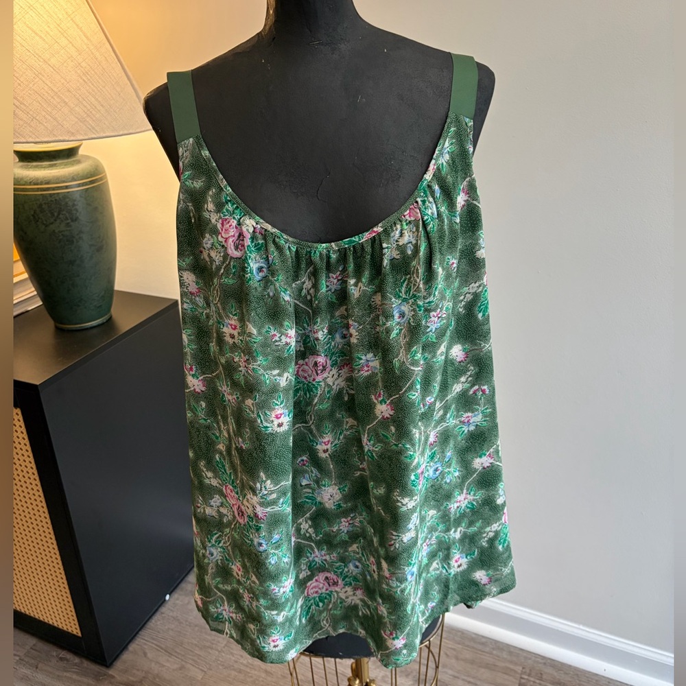 NWT Lane Bryant Cruise Vacation Resortwear Green Floral Print Camisole Tank (22)